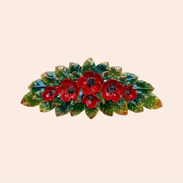 FA407A-50FG - Wall and window decoration with poppies cm 50 x 20